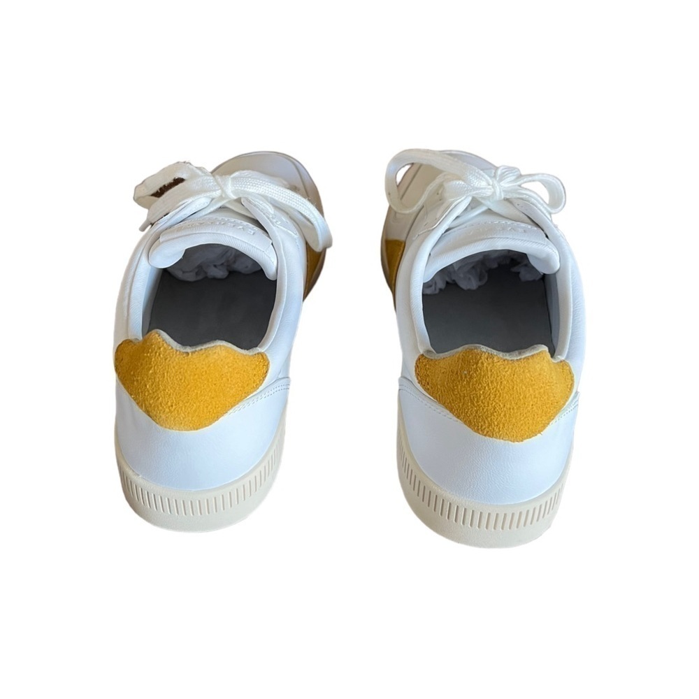 NWOB The ReLeather Court Sneaker White Mustard F9/M7 - Picture 8 of 10